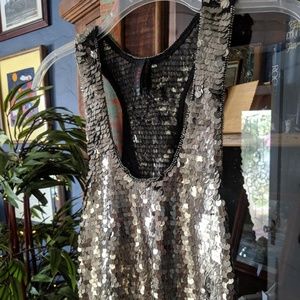 Shimmery gold and black racerback top